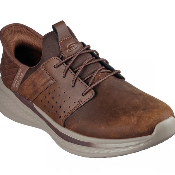 Skechers Men's Brown Leather Sneakers Size 13